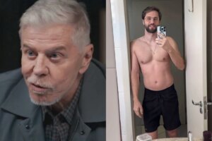 O recado de Miguel Falabella após namorado aparecer sem camisa